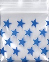 Sacs en plastique Blue Stars 1x1 pouce, 1000 pièces.