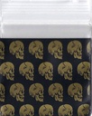 Gold Skulls 1.25x1.25 Inch Plastic Baggies 1000 pcs.