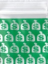 Money Bags 1.5x1.5 Inch Plastic Baggies 100 pcs.
