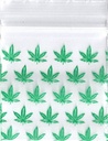 Multi Marijuana Leaf 1x1 Inch Plastic Baggies 100 pcs.