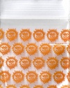Soleil orange, sacs en plastique de 1,25x1,25 pouces, 1000 pièces.