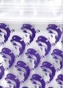 Purple Dolphins 1.25x1.25 Inch Plastic Baggies 100 pcs.