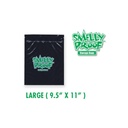 Sacs noirs Smelly Proof LG de 4 mil, 9,5 x 11 pouces.