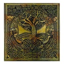 Tapestry Orange Hippie Trippy Celtic Tree of Life