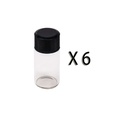 Flacon en verre avec couvercle en plastique - 3 ml - Lot de 6