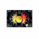 Tapisserie réactive à la lumière UV Soleil et Lune 50x60 - Noir