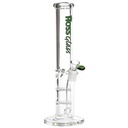 Hoss Glass 7 mm Stemless Straight Tube Bong with Double Honeycomb Diffuser Y047-AH