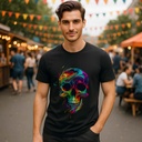 Trippy Melting Skull Organic Cotton T-Shirt by Sanctum Fashion