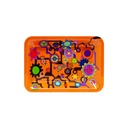 Precision-Crafted Orange Gears Rolling Tray – Compact 7x5 Design for Enthusiasts