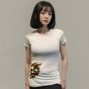 Camiseta de Bambú y Algodón Orgánico Blooming Boneyard | Cuello Redondo Ultra Suave para Mujer | Hecha en Canadá por Sanctum Fashion