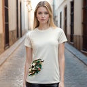 Camiseta de Bambú y Algodón Orgánico Blooming Boneyard | Cuello Redondo Ultra Suave para Mujer | Hecha en Canadá por Sanctum Fashion