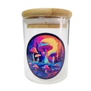 Mushrooms Landscape - Mini Glass Jar with Bamboo Lid - 200ml