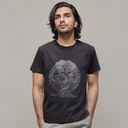 T-Shirt 3D Cobra Noir Arbre Sacré en Coton Biologique – Écologique – par Sanctum Fashion