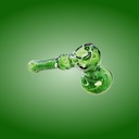 Pipe à Eau Bubbler en Verre Vert en Forme de Marteau avec Lignes Blanches - 6 Pouces