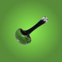 Black Frit Glass Handpipe with Colored Head and Carb Hole by Glass with Jeremy